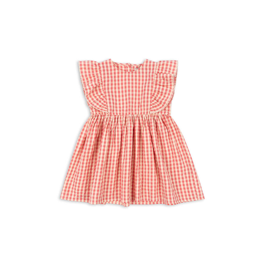 Konges Slojd Flamingo Check Kim Frill Dress