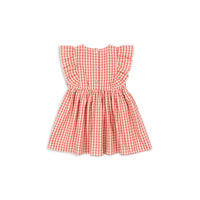 Konges Slojd Flamingo Check Kim Frill Dress
