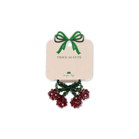 Konges Slojd Red/Glitter 2 Pack Cherry Hair Elastic