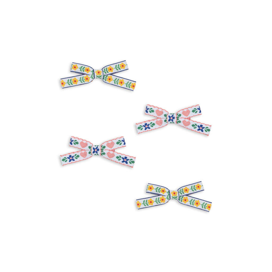 Konges Slojd White/Rose 4 Pack Hair Clips