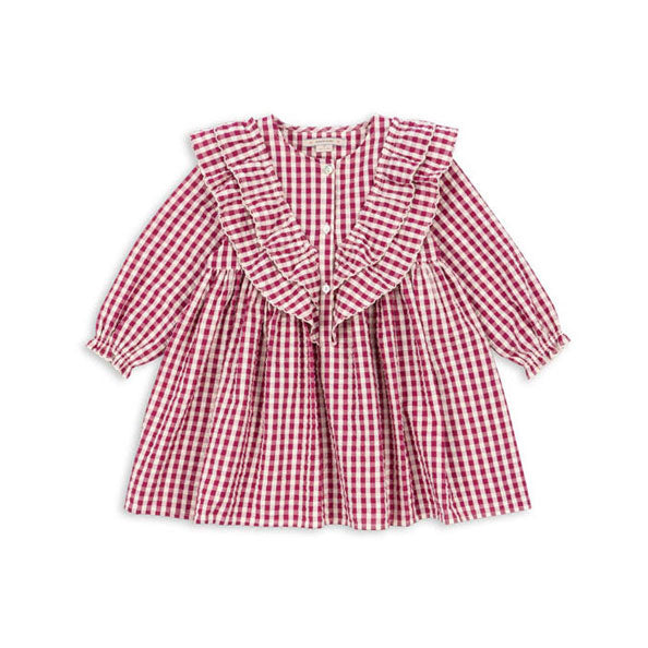 Konges Slojd Sangria/Butter Check Kim Dress