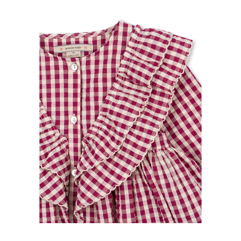 Konges Slojd Sangria/Butter Check Kim Dress