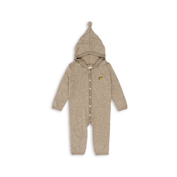 Konges Slojd Light Brown Mattou Knit Onesie