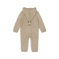 Konges Slojd Light Brown Mattou Knit Onesie