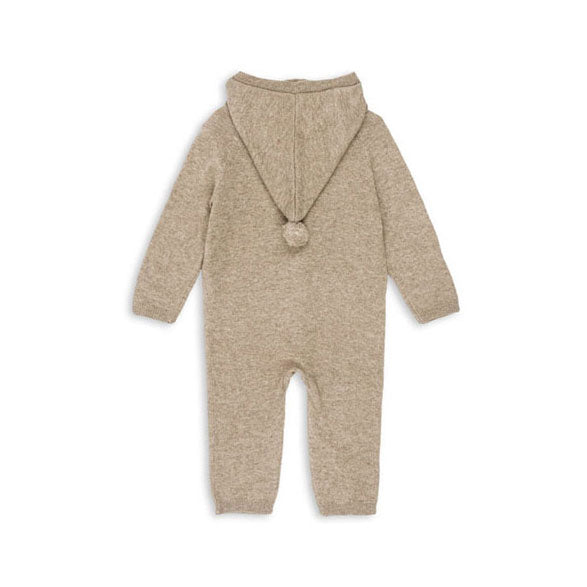 Konges Slojd Light Brown Mattou Knit Onesie