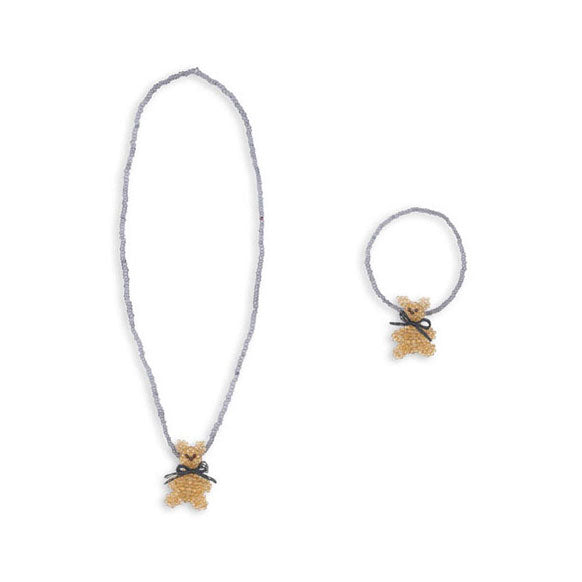 Konges Slojd Captain'S Blue Teddy Necklace And Bracelet Set