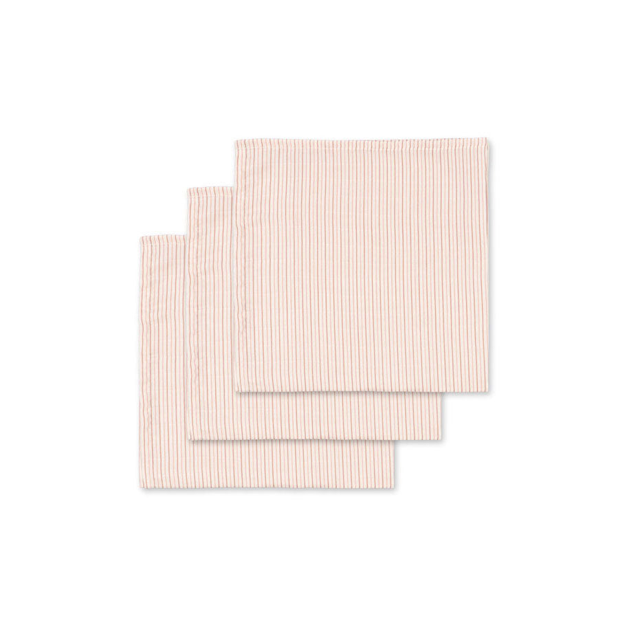 Konges Slojd Stripie Petite Rose 3 Pack Muslin Cloth