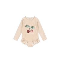 Konges Slojd Rose Stripe Jade Ls Swimsuit