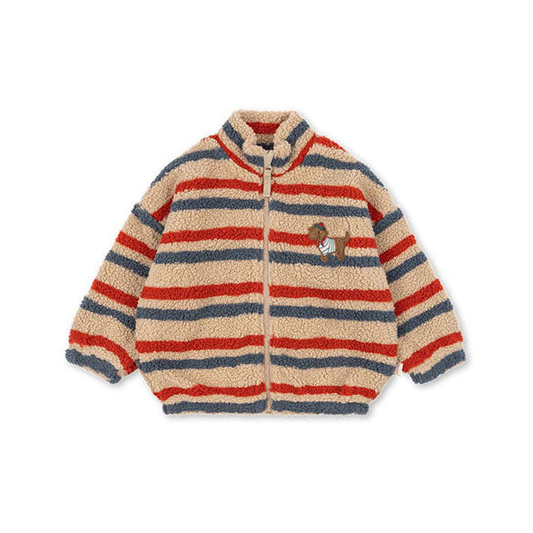 Konges Slojd  Tangerine Stripe Jody Embroidery Teddy Jacket