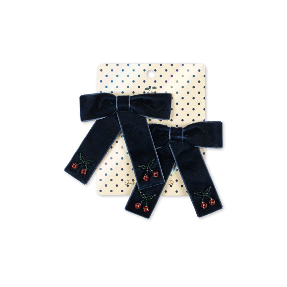 Konges Slojd  Navy 2 Pack Juliette Bow Hair Clip