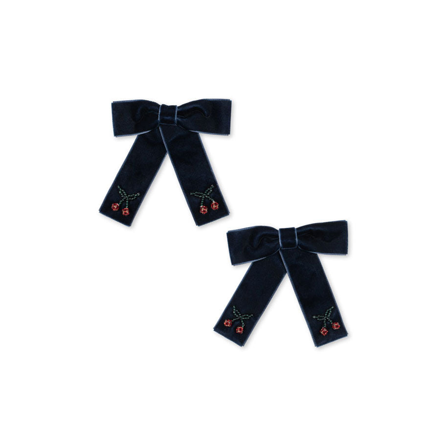 Konges Slojd  Navy 2 Pack Juliette Bow Hair Clip