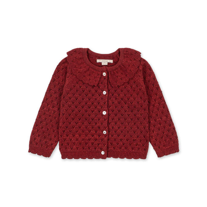 Konges Slojd  Red Dahlia Holiday Cardigan