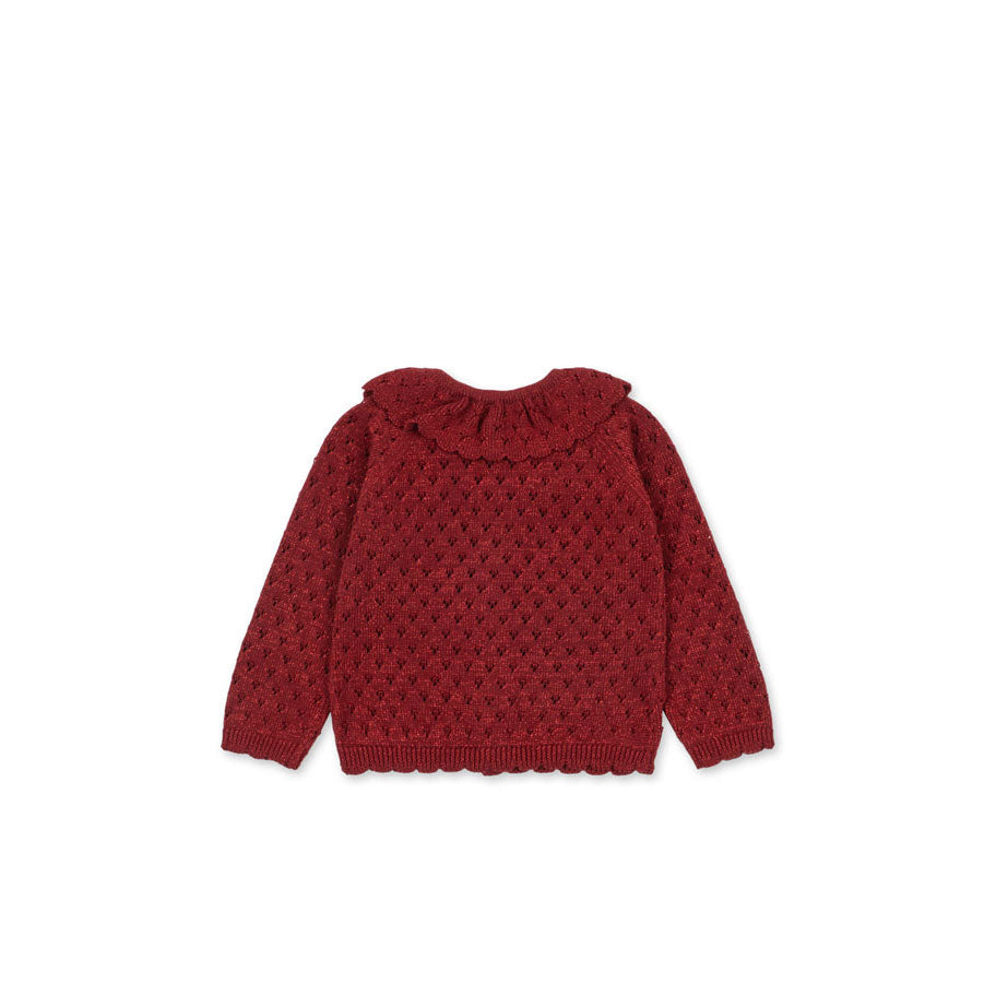 Konges Slojd  Red Dahlia Holiday Cardigan