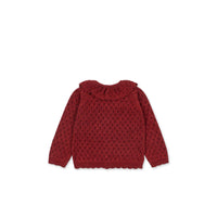 Konges Slojd  Red Dahlia Holiday Cardigan