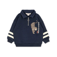 Konges Slojd  Navy Loupy Half Zip Polo