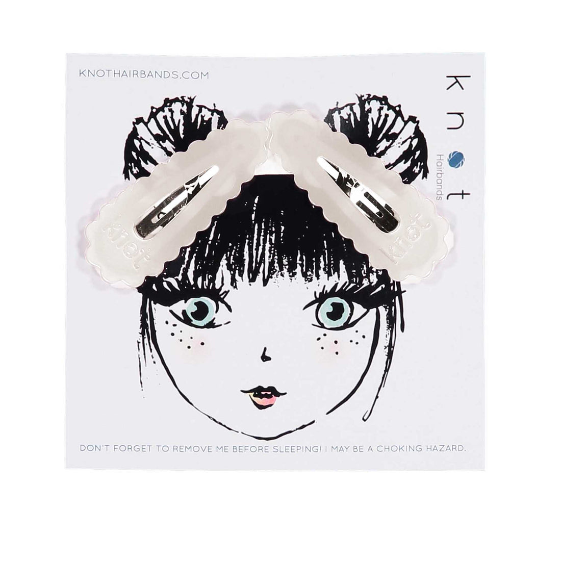 Knot Hairbands Creme Pastel Snap Clip Set