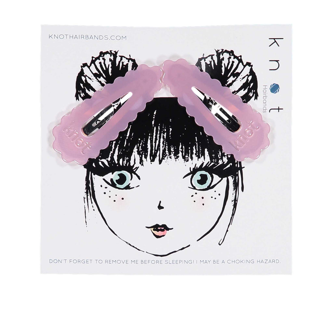 Knot Hairbands Lavender Pastel Snap Clip Set