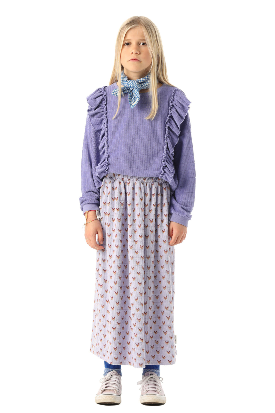 Piupiuchick Purple Frills Terry Sweatshirt