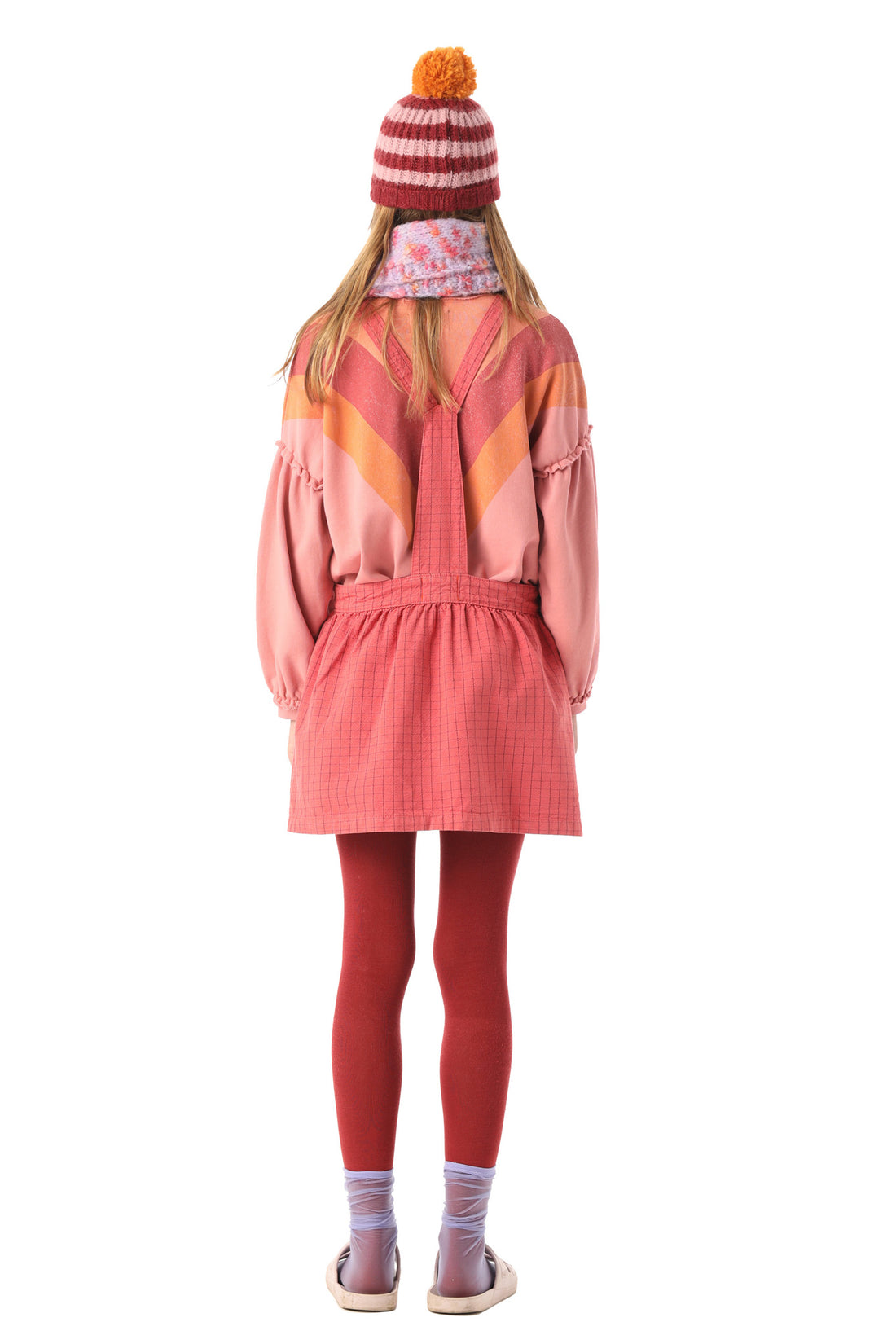 Piupiuchick Strawberry Checkered Strap Skirt