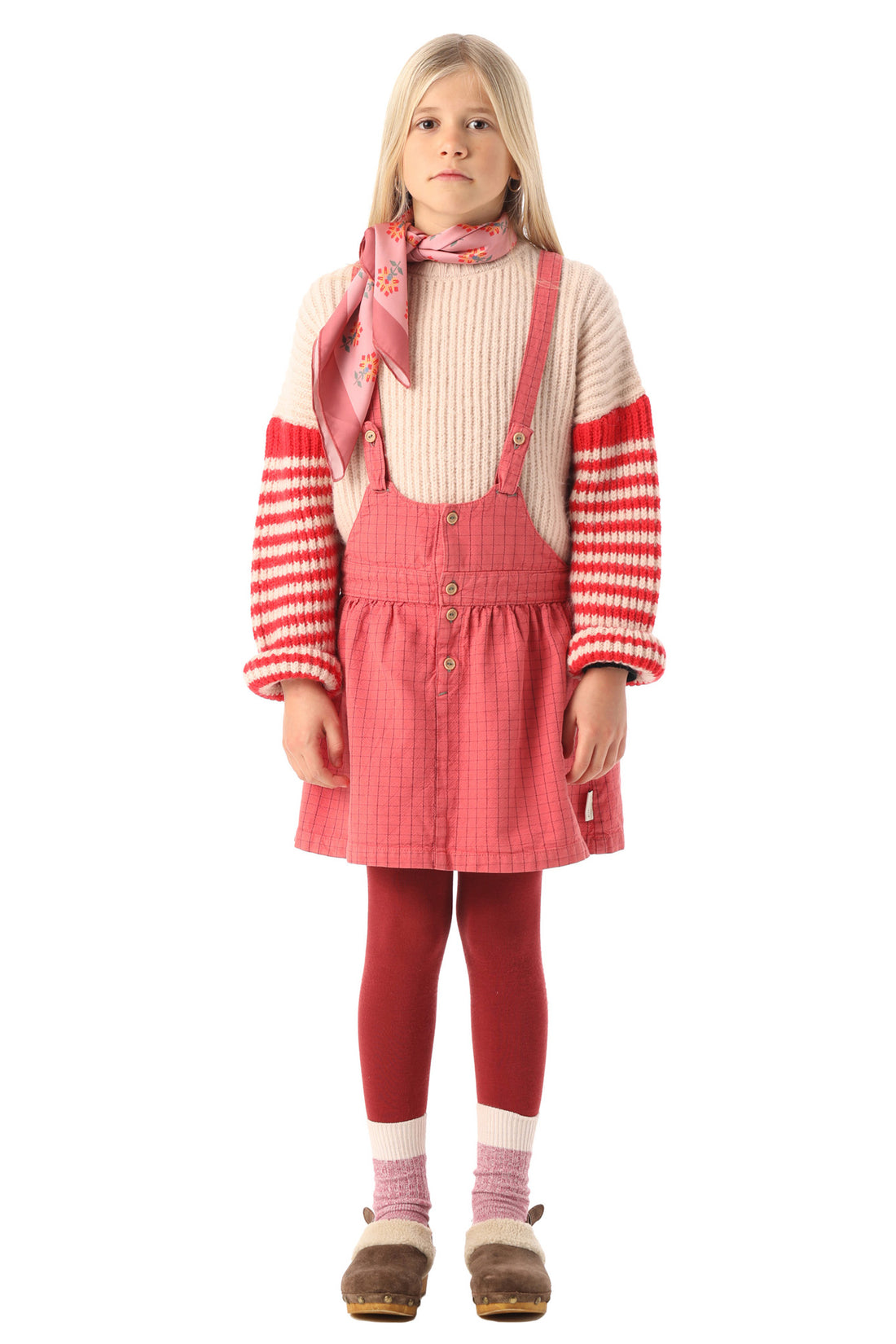Piupiuchick Strawberry Checkered Strap Skirt