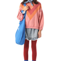 Piupiuchick Pink With Multicolor Triangle Sweatshirt