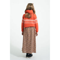 Piupiuchick Light Pink/Brown Flowers Long Skirt