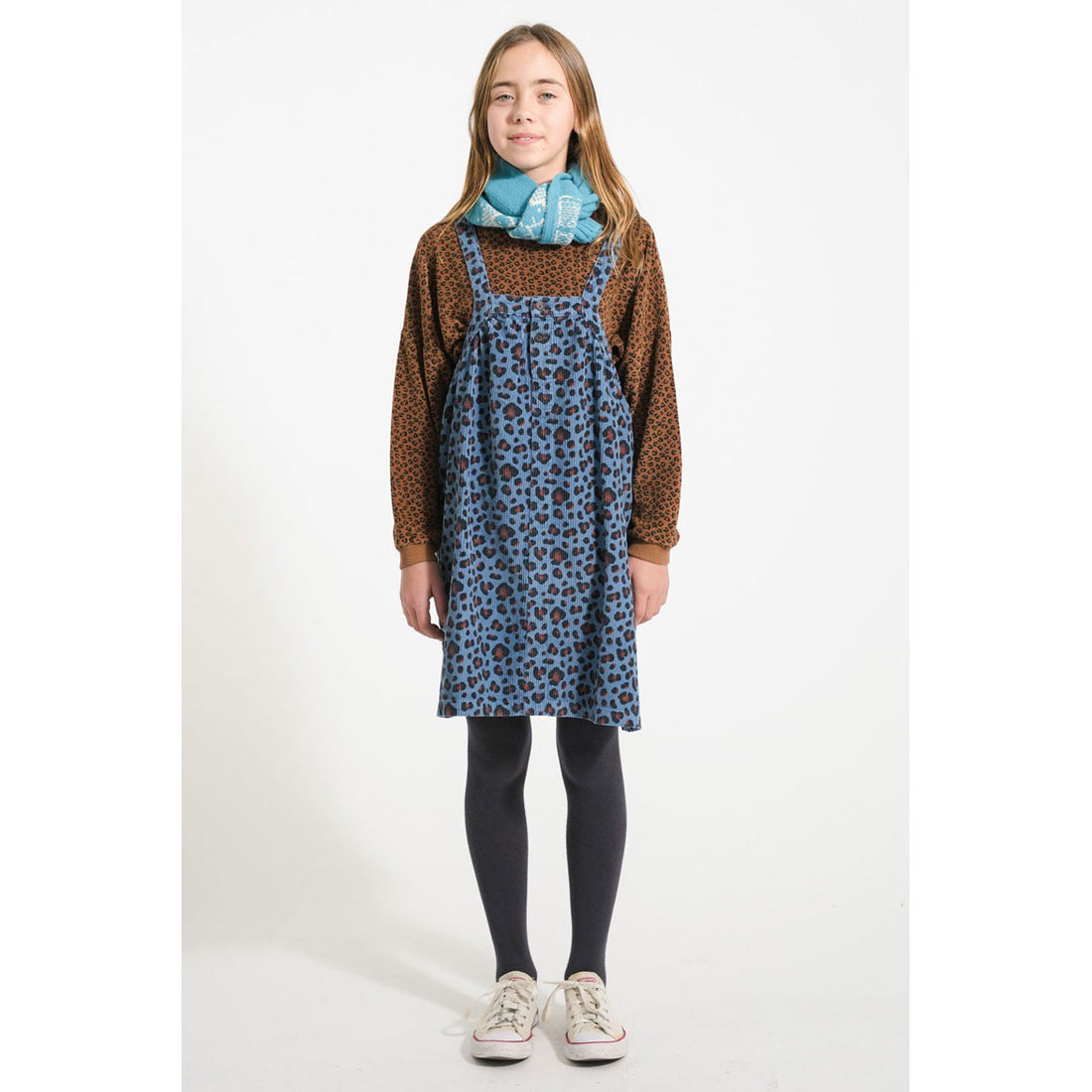 Piupiuchick Blue Animal Print Strap Dress