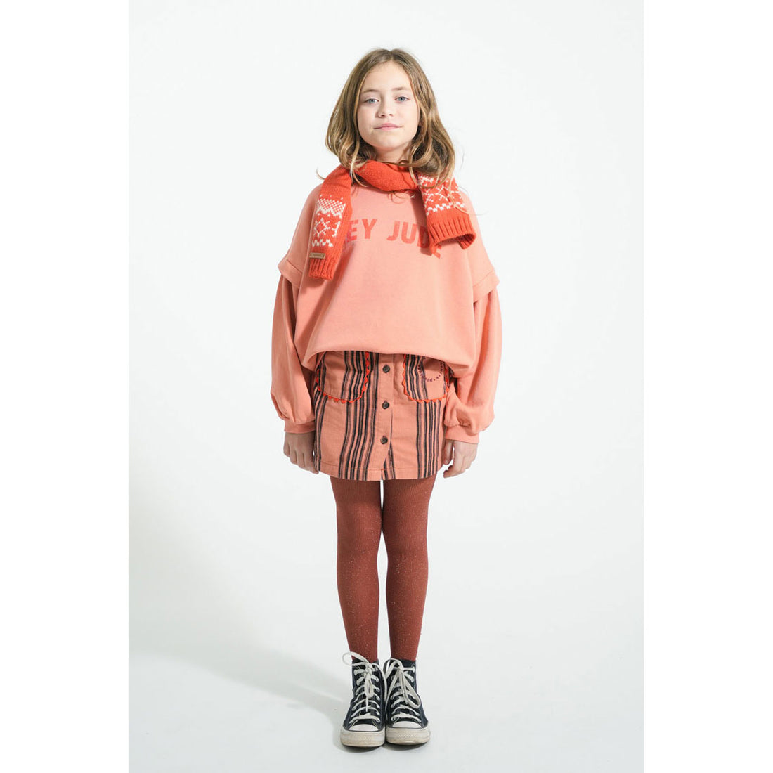 Piupiuchick Pink Striped Short Skirt