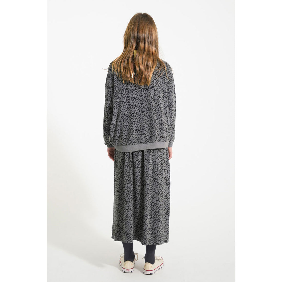 Piupiuchick Grey Animal Print Long Skirt