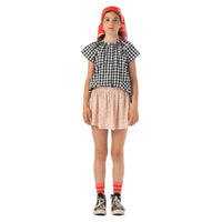 Piupiuchick Light Pink/ Yellow Flowers Short Skirt