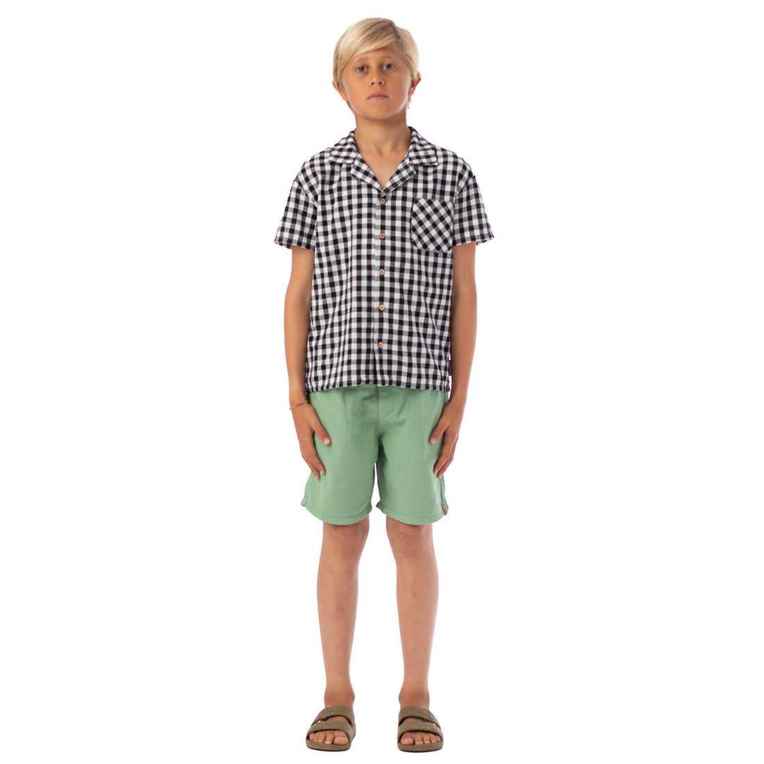 Piupiuchick Black/ White Checkered Hawaiian Shirt