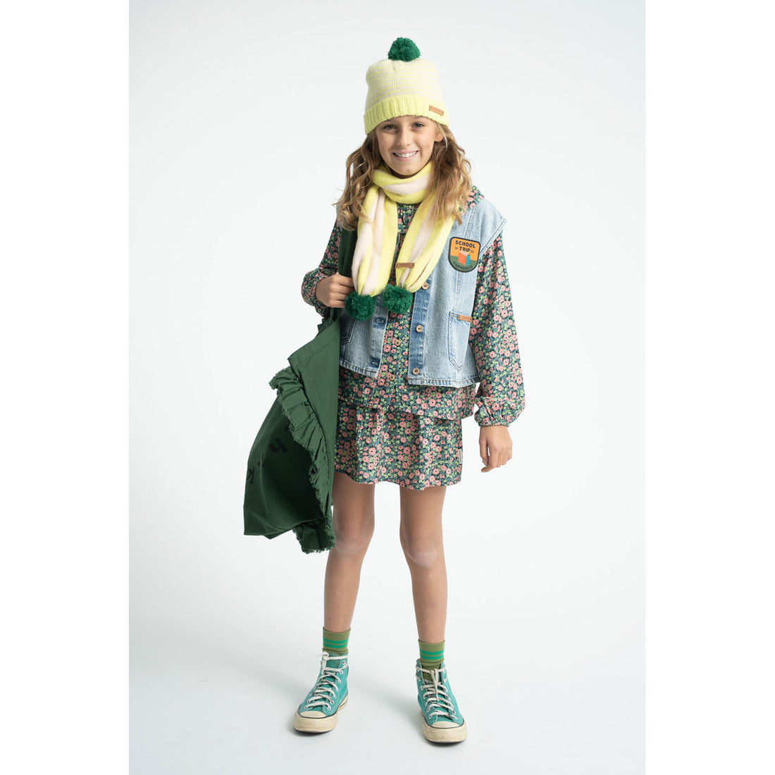 Piupiuchick Green Multicolor Flowers Blouse