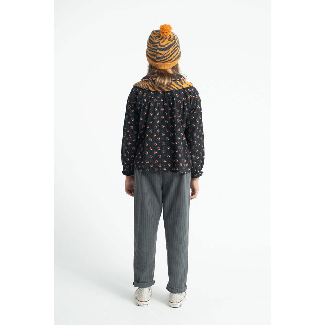 Piupiuchick Black Flowers Peter Pan Collar Blouse
