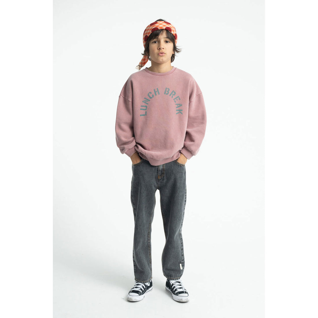 Piupiuchick Pink "Lunch Break" Print Sweatshirt