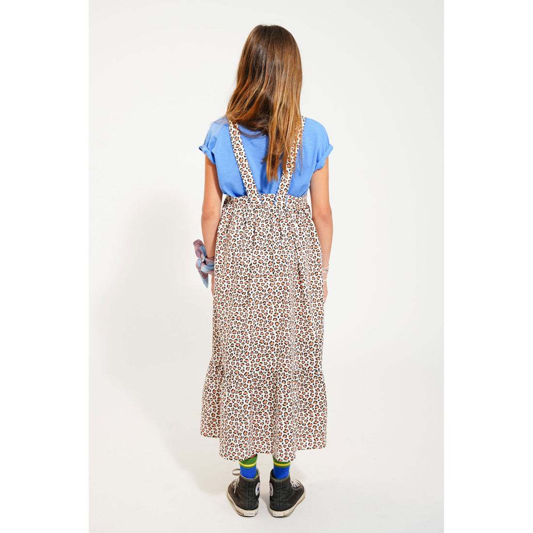 Piupiuchick Ecru Animal Print Long Layered Dress
