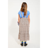 Piupiuchick Ecru Animal Print Long Layered Dress