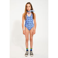 Piupiuchick Blue W/ Black Tigers Swimsuit