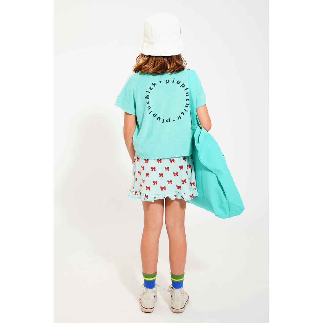 Piupiuchick Blue W/ Red Bows Short Skirt