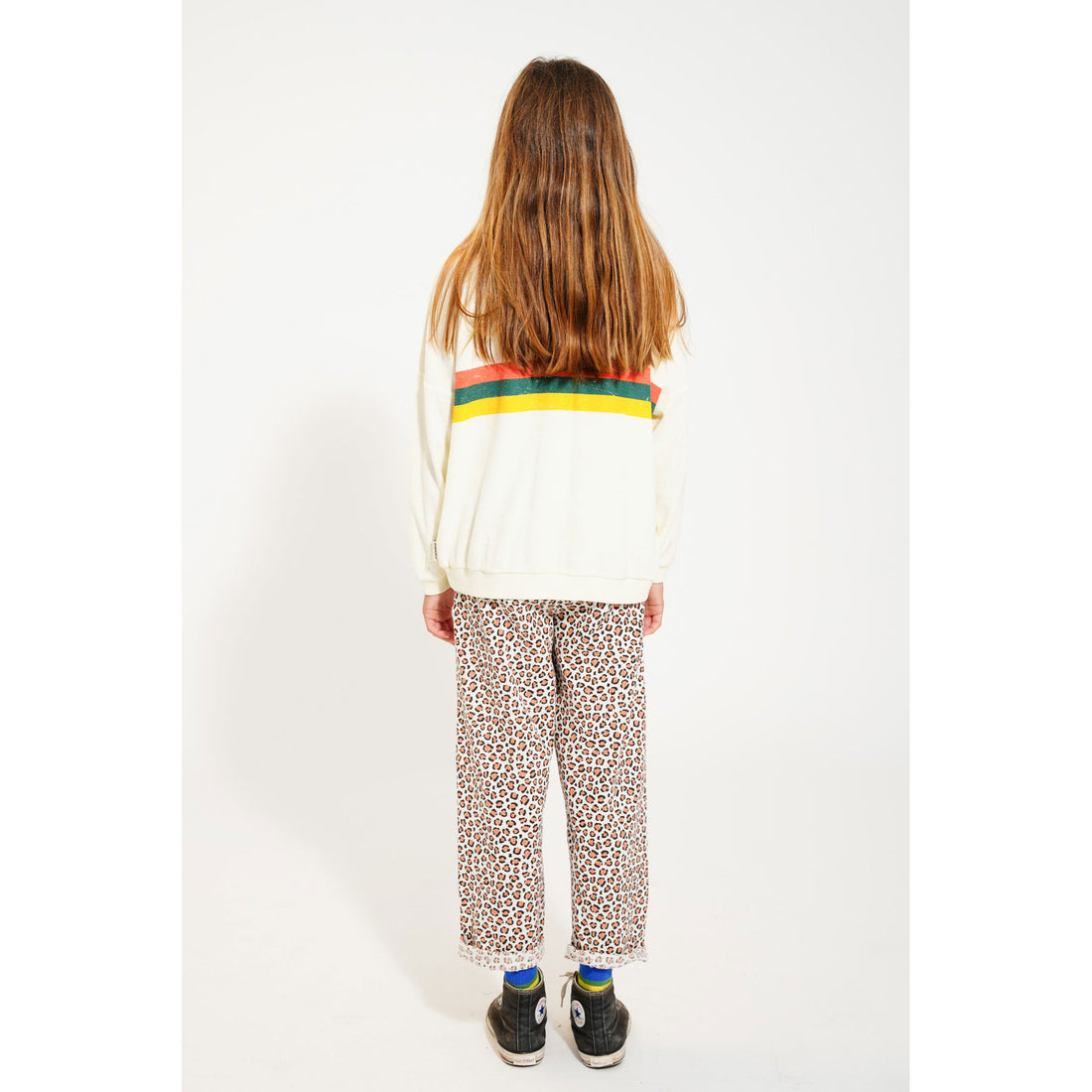 Piupiuchick Ecru Multicolor Stripes Print Sweatshirt
