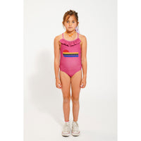 Piupiuchick Aubergine Multicolor Wave Swimsuit