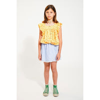 Piupiuchick Light Blue Soft Denim Short Skirt