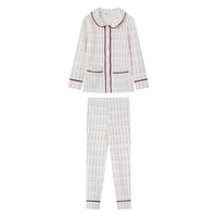 Coco Blanc Burgundy Printed Collar Pjs