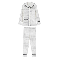 Coco Blanc Blue Printed Collar Pjs