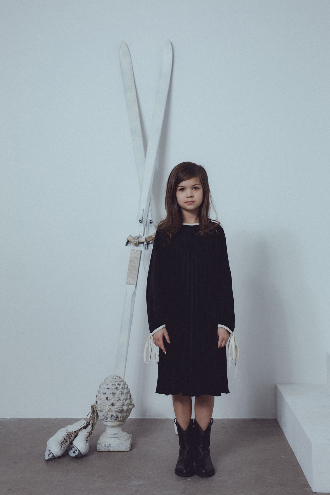 Unlabel Black/Vanilla Pleated Dress