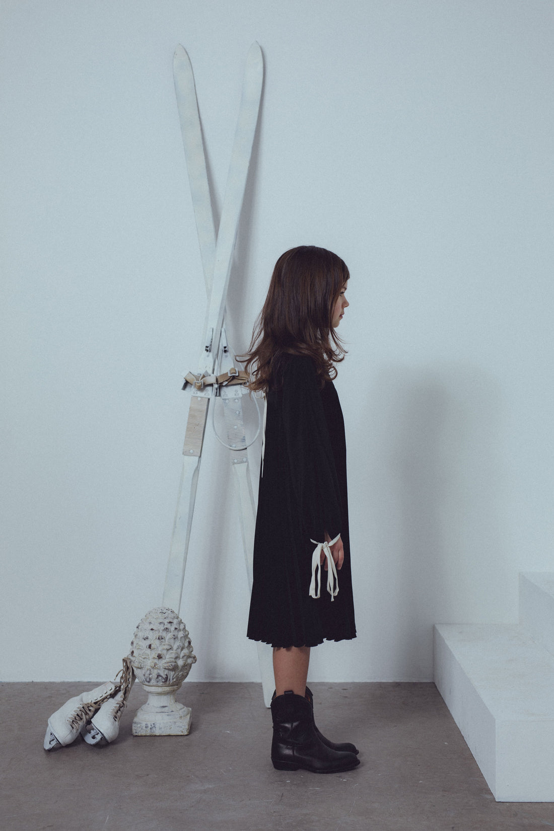 Unlabel Black/Vanilla Pleated Dress
