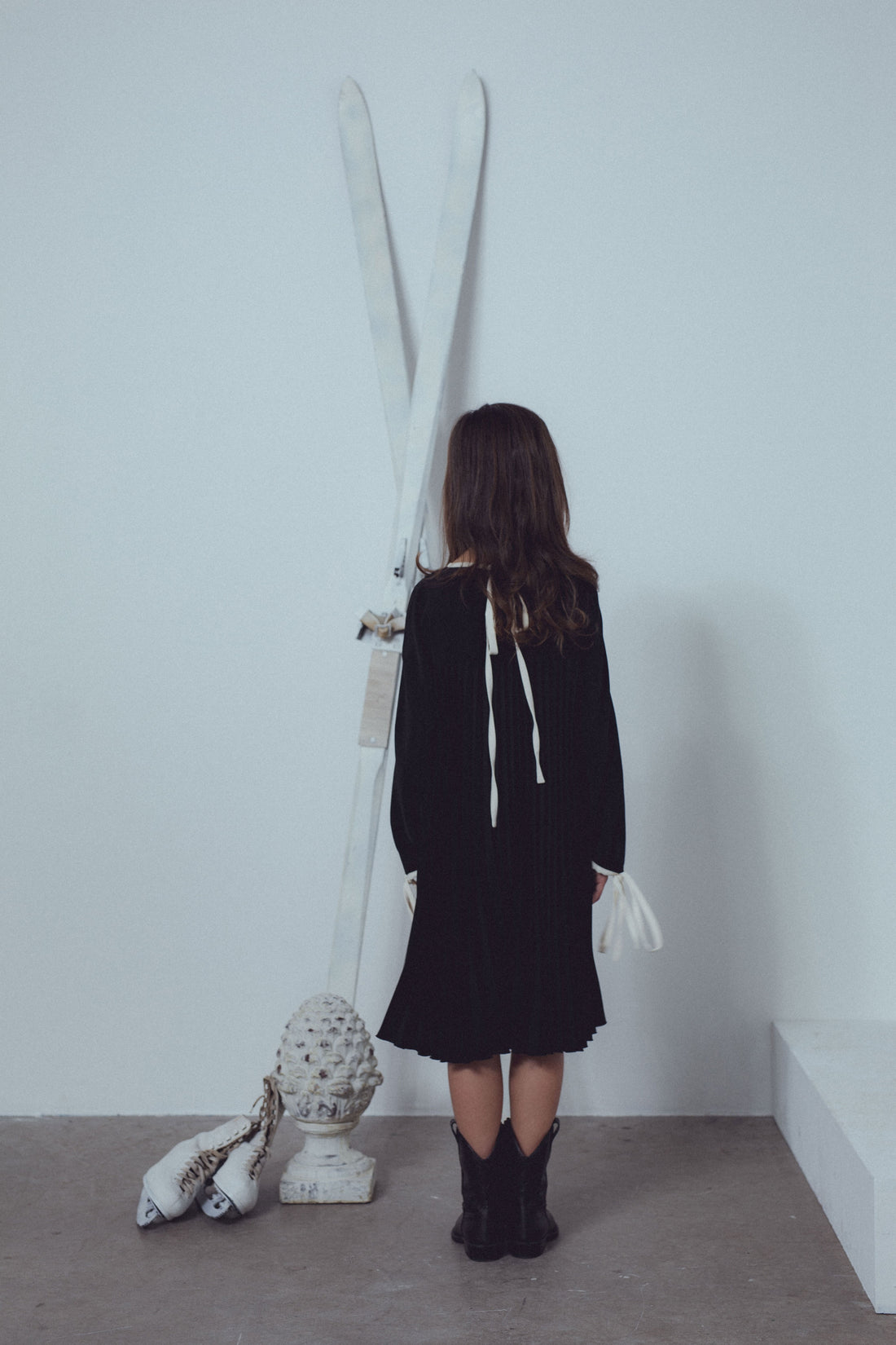 Unlabel Black/Vanilla Pleated Dress
