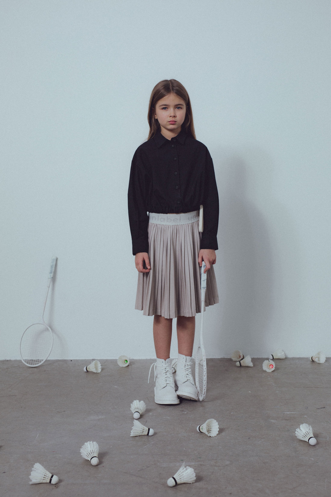 Unlabel Taupe Plise Skirt