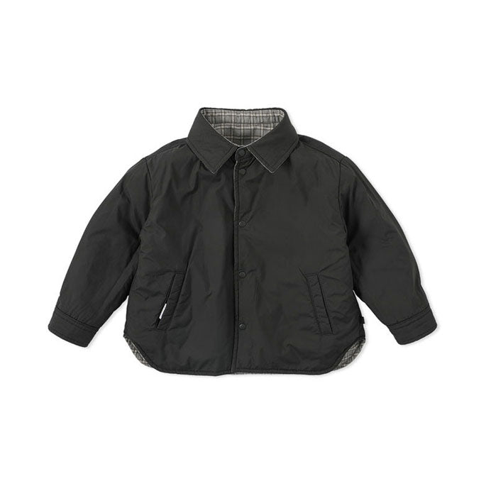 Bene Bene Greyish Blue Duket Check Padding Reversible Jacket