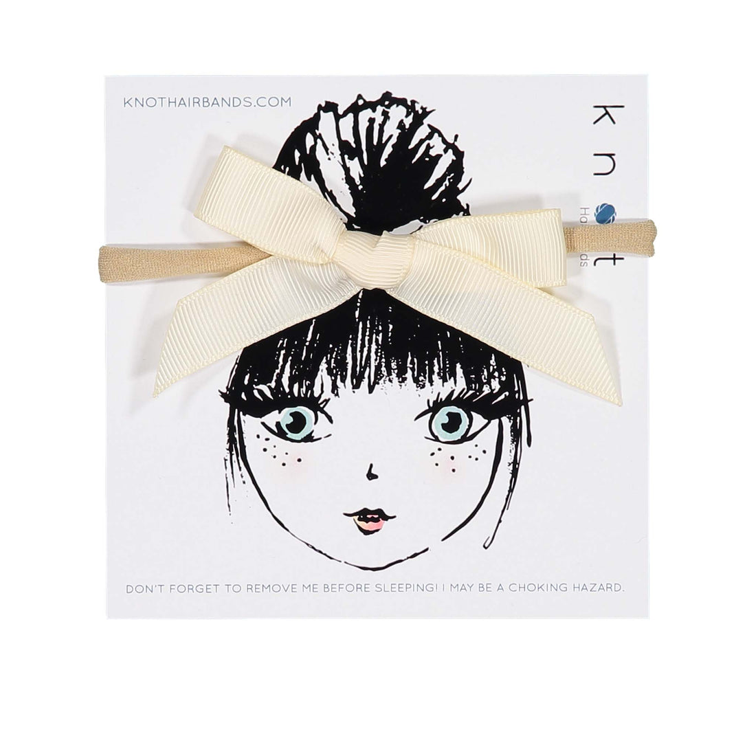 Knot Hairbands Creme Ribbon Bow Band