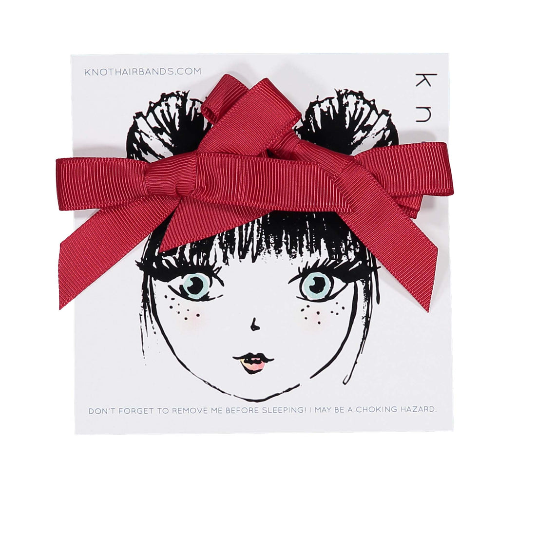 Knot Hairbands Red Ribbon Mini Clip Set